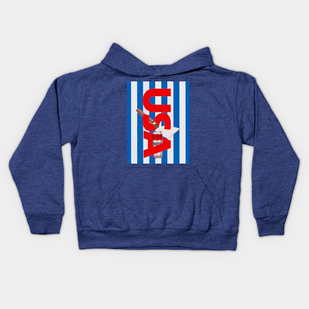 USA - 4th Of July - BBQ Merch Kids Hoodie by WaltTheAdobeGuy